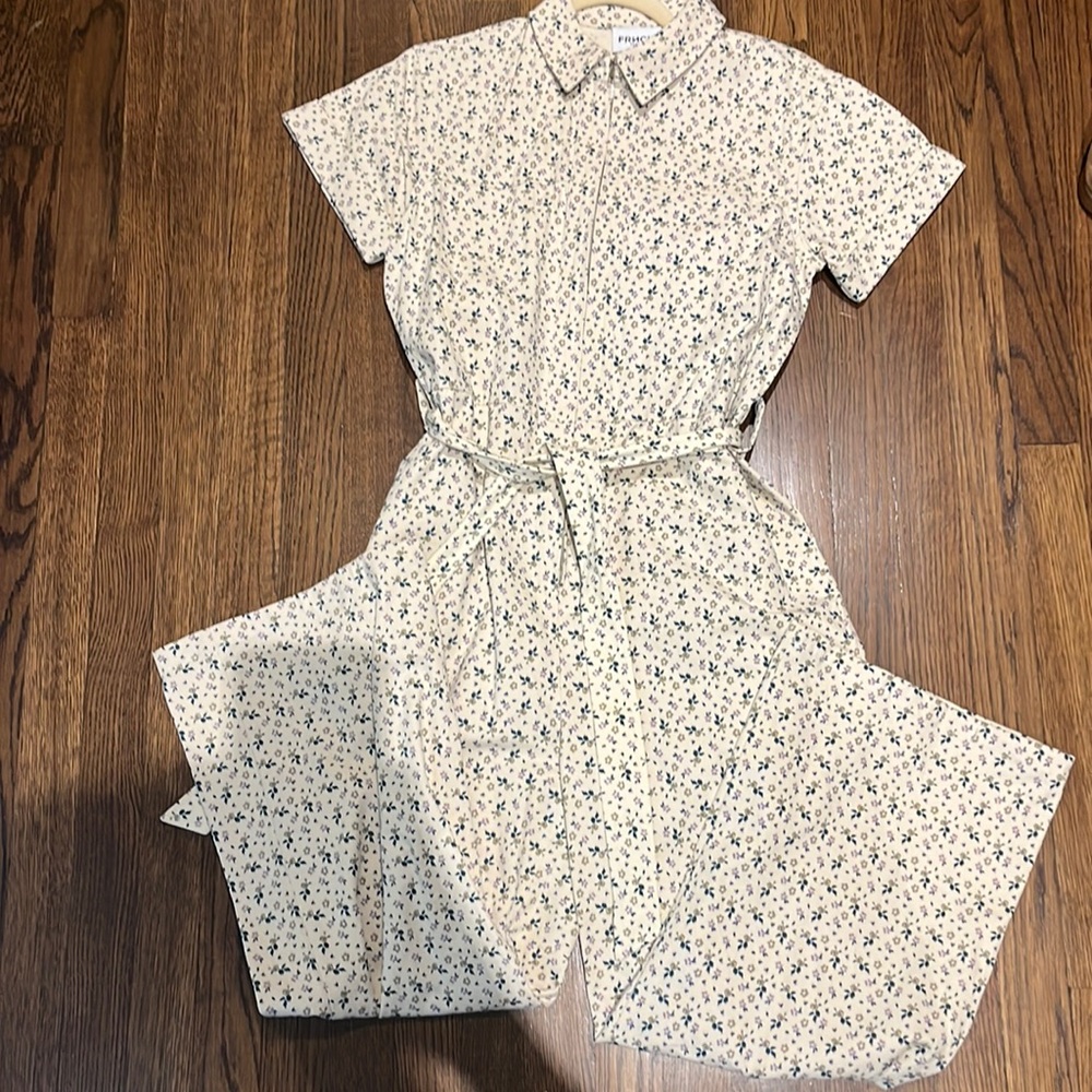 Floral denim jumpsuit